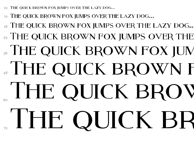 Modern Serif font waterfall